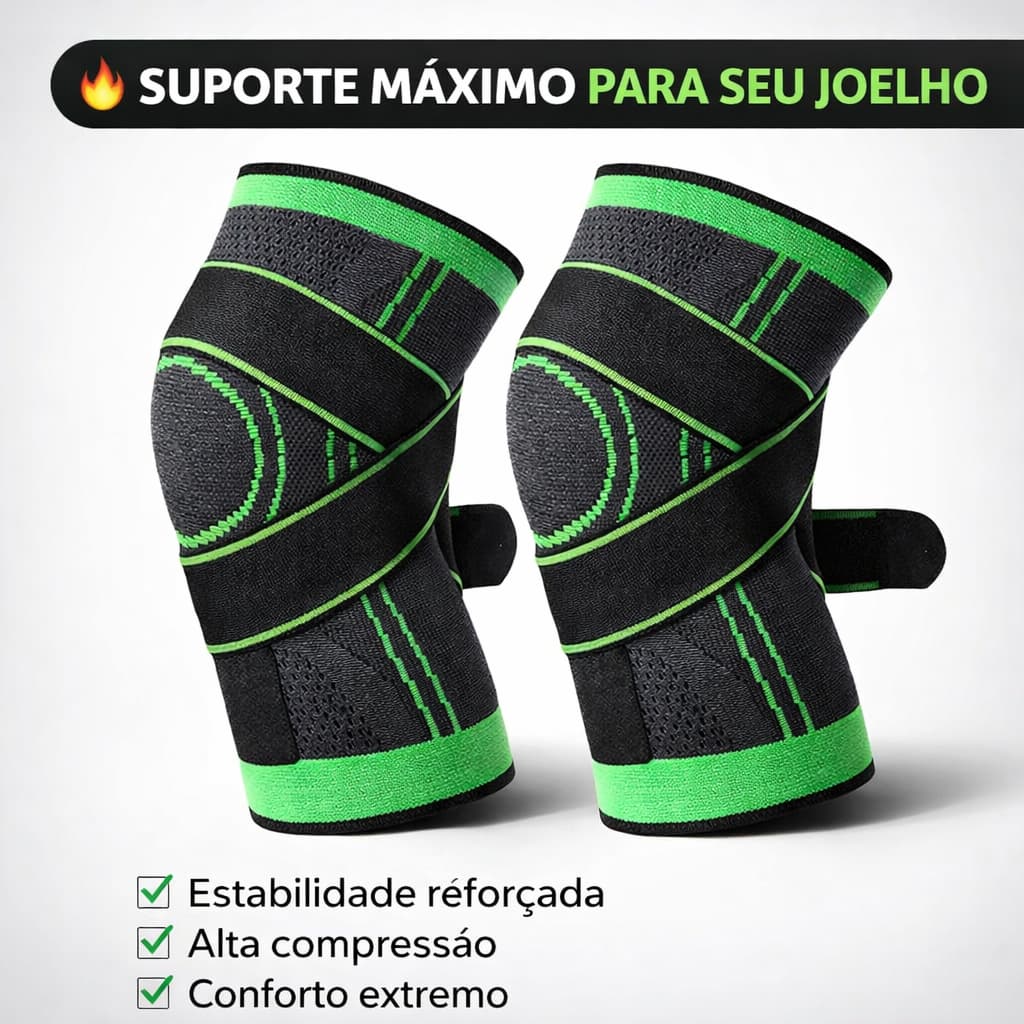 Kit 2 Joelheira Estabilizadora De Compressão 360º Ajustável Ortopédica Musculação Esportiva