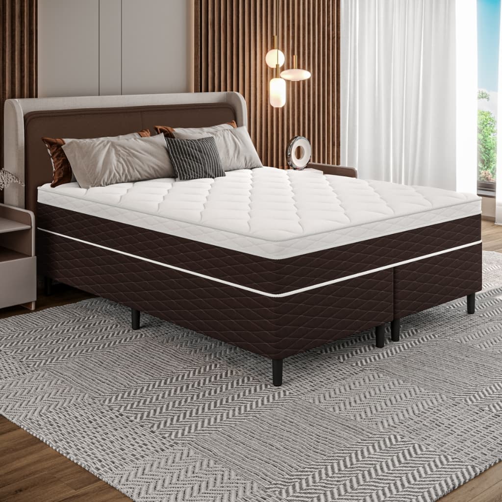Cama de Casal Queen 158x198 Molas Ensacadas com Colchão Casal e Base Cama Box Casal Umaflex