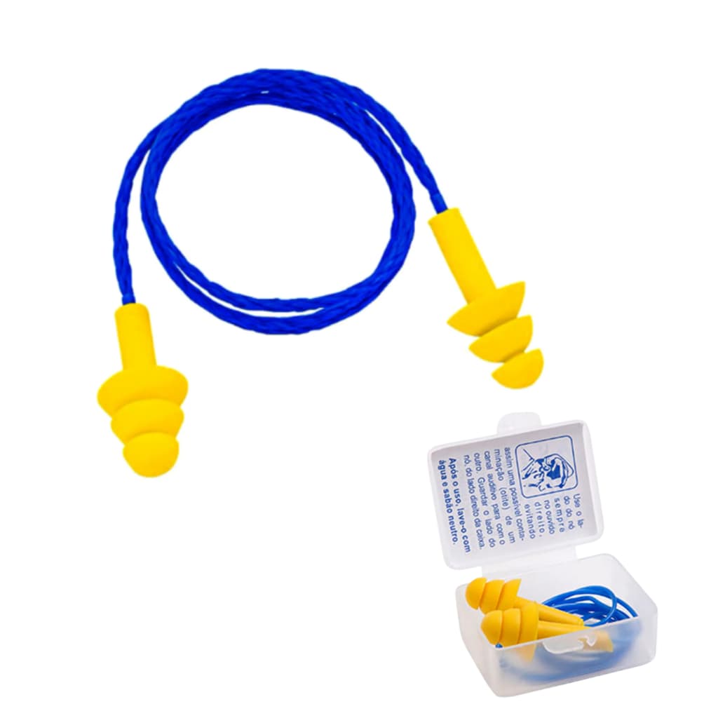 Protetor Auricular Auditivo Silicone ouriclar Plug Tampões de Ouvido Antialérgico Com Cordão