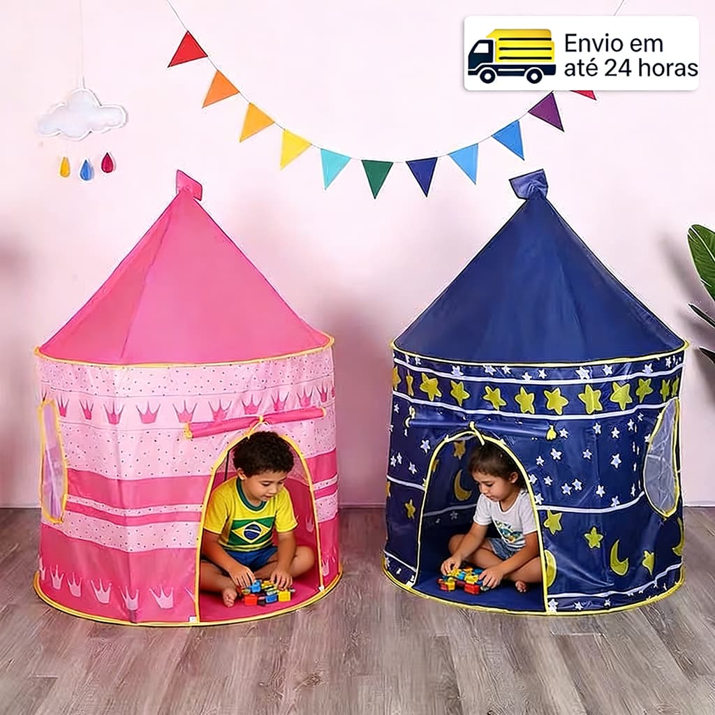 Tenda Infantil Castelinho Barraca Cabana Dobrável Menina e Menino Princesa Príncipe Pronta Entrega