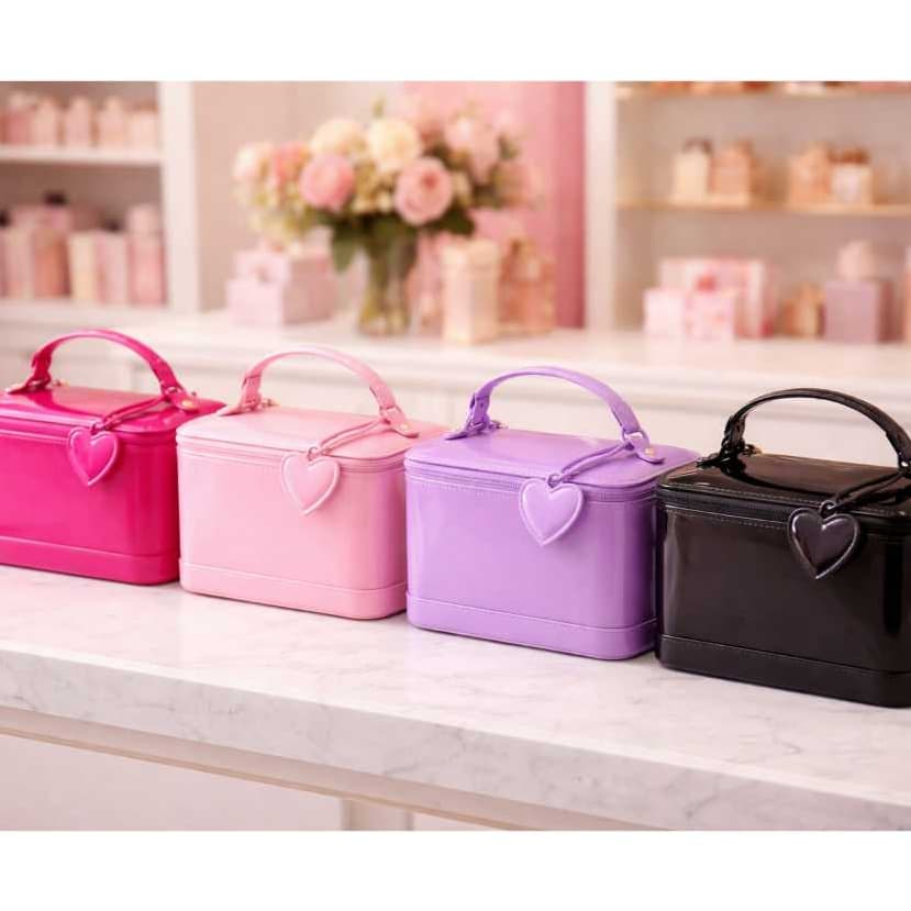 Bolsa Feminina Necessaire Baú | Estruturada com Coração | Bolsa de Mão Pequena | Ótima para Presentear | Lindas Cores