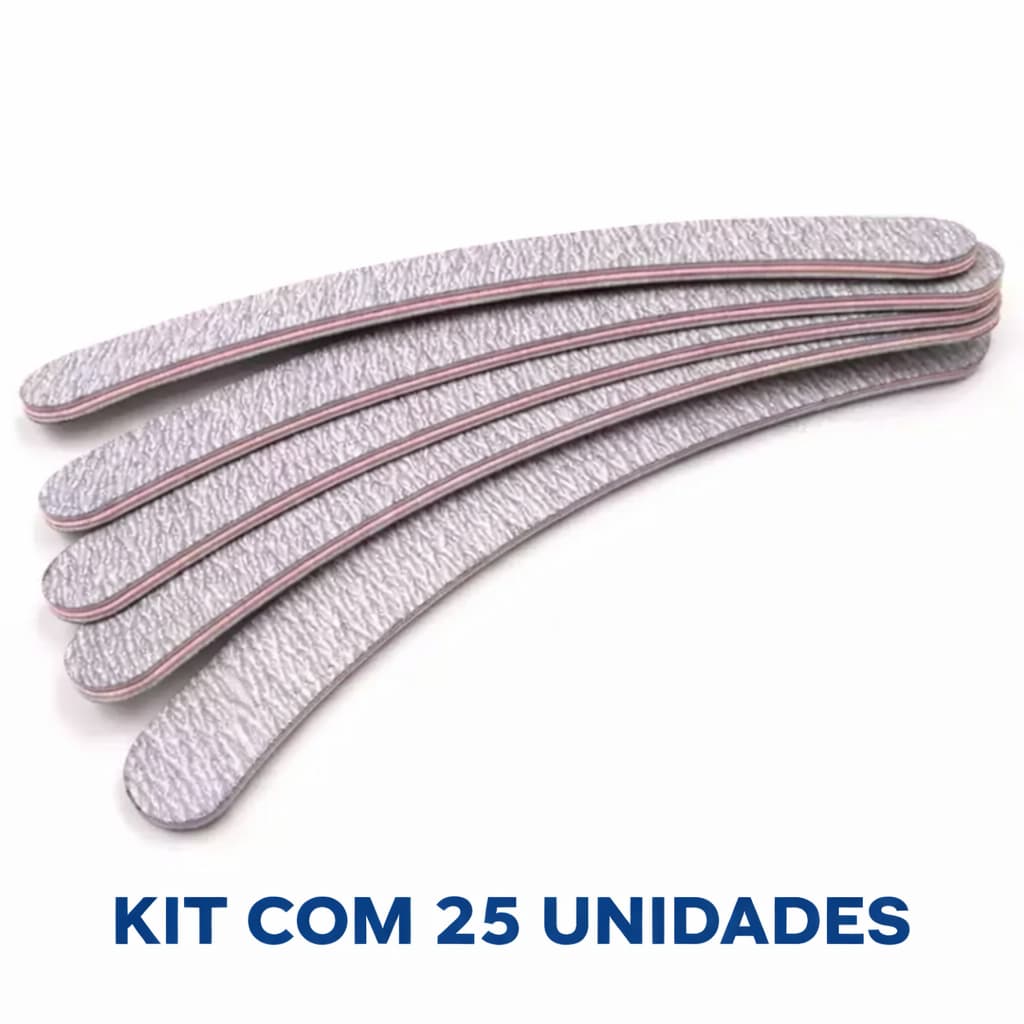 kit 25 lixas de unha banana 100/180  lavavel bananão bumerangue manicure unha de gel