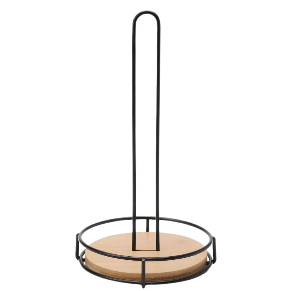 Porta Papel Higiênico de Metal e Bambu 40cm x 17cm – Elegância e Praticidade no Seu Banheiro