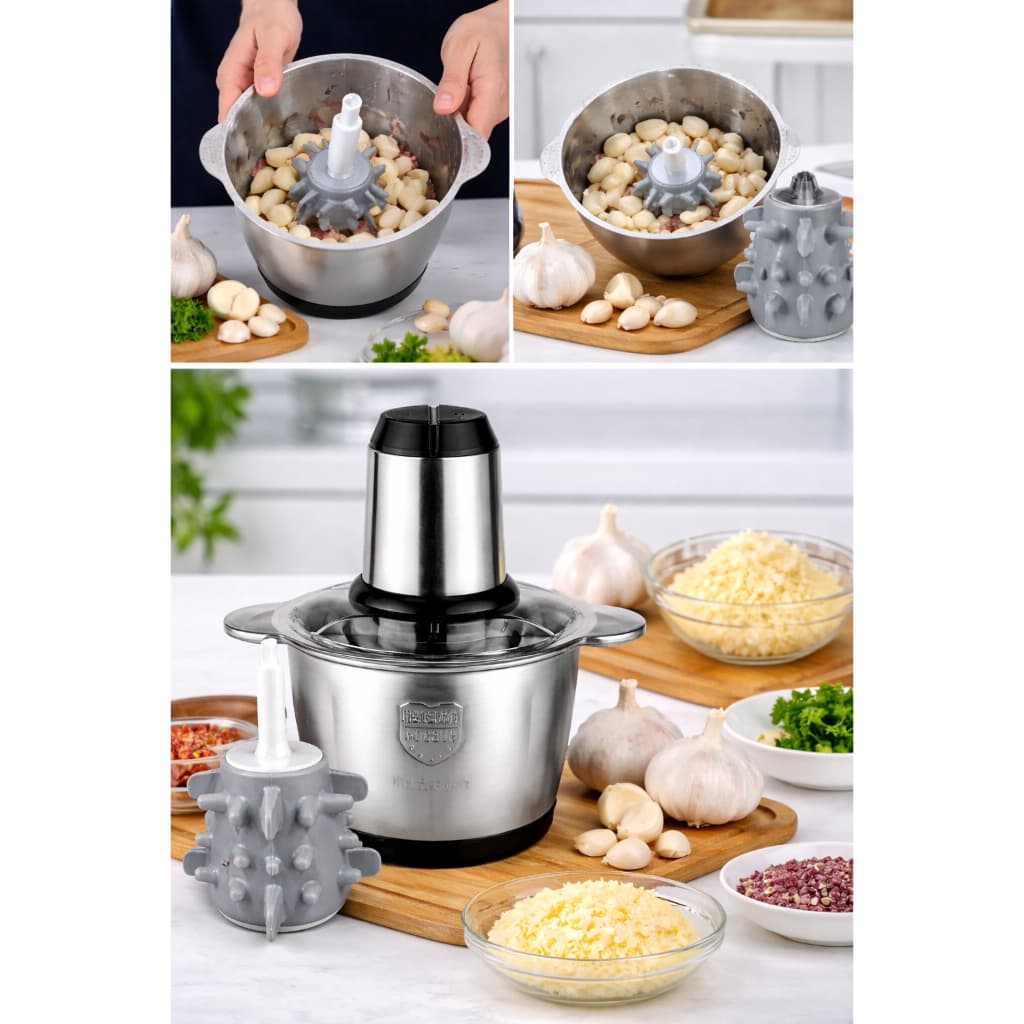 Moedor Elétrico SEM ALÇA 2L e 3L  Picador de Carne, Alho e Legumes + Descascador de alho Lar Inova ENVIO IMEDIATO BR