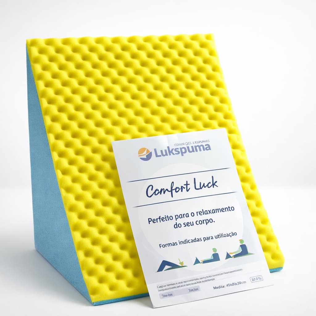 Travesseiro Triângulo Anti Refluxo Luckspuma Encosto Suave Ortopédico Capa Lavável Conforto