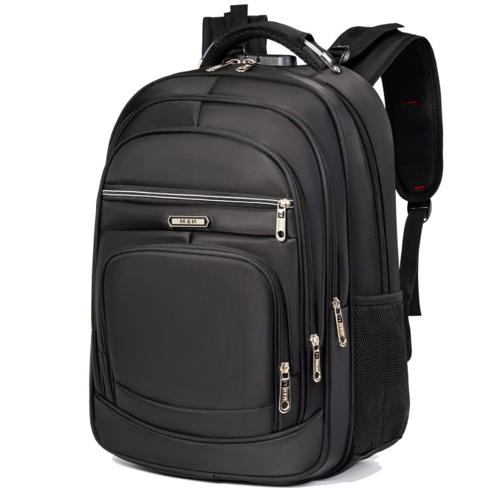 Mochila masculina grande antifurto com cadeado de combinação, impermeável e reforçada, com compartimentos.-1140