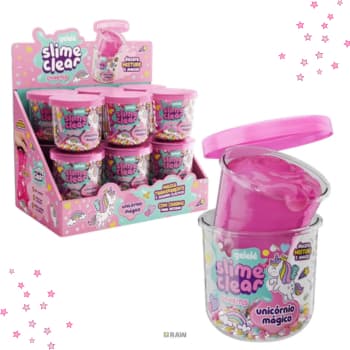 Slime Clear Charms Unicórnio - Gelelé Slime Massinha -  Unitário 122g Presente Criança Menina