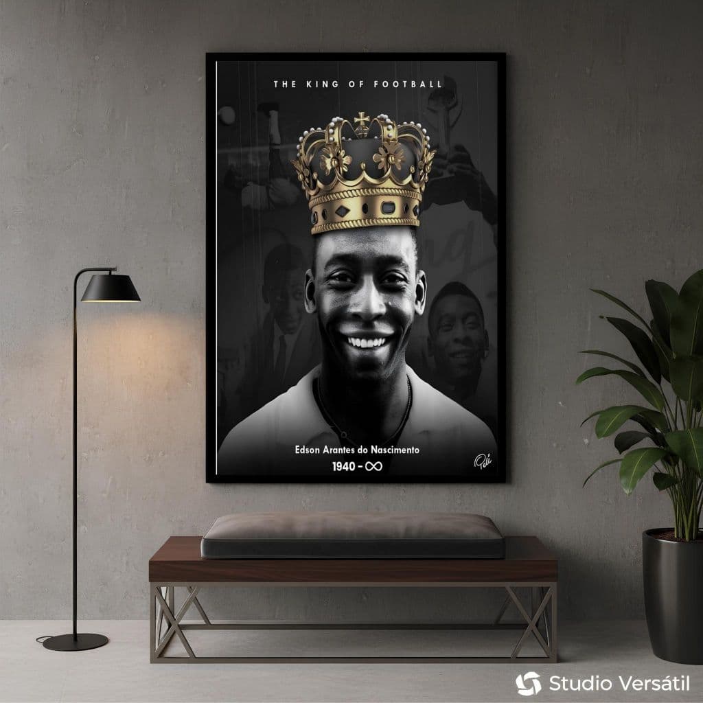 Quadro Decorativo Grande Astro do Futebol Rei Pele o Melhor decorar parede  sala quarto escritorio