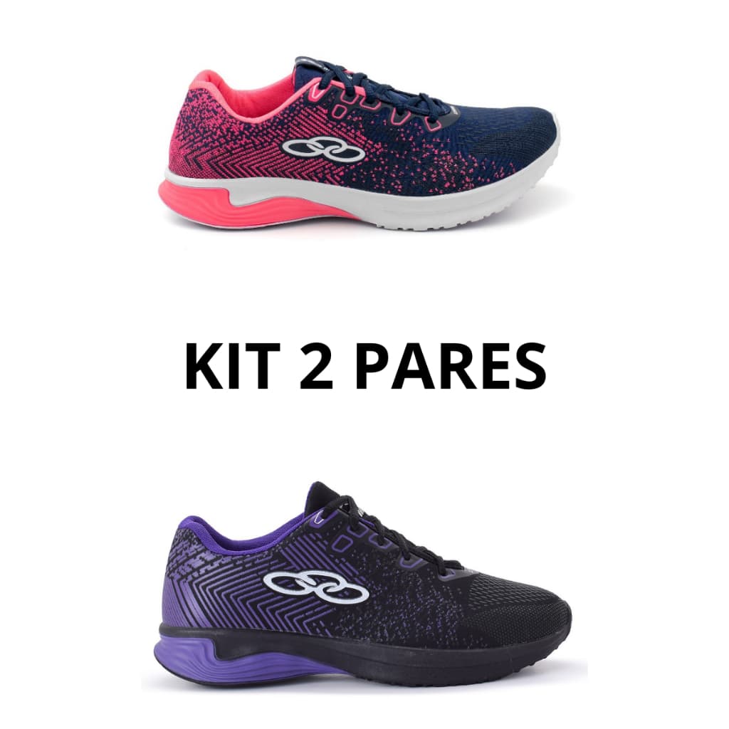 Kit 2 Pares Tênis Feminino Academia Treino Caminhada Mulher Confortável Leve Resistente Yoga Casual
