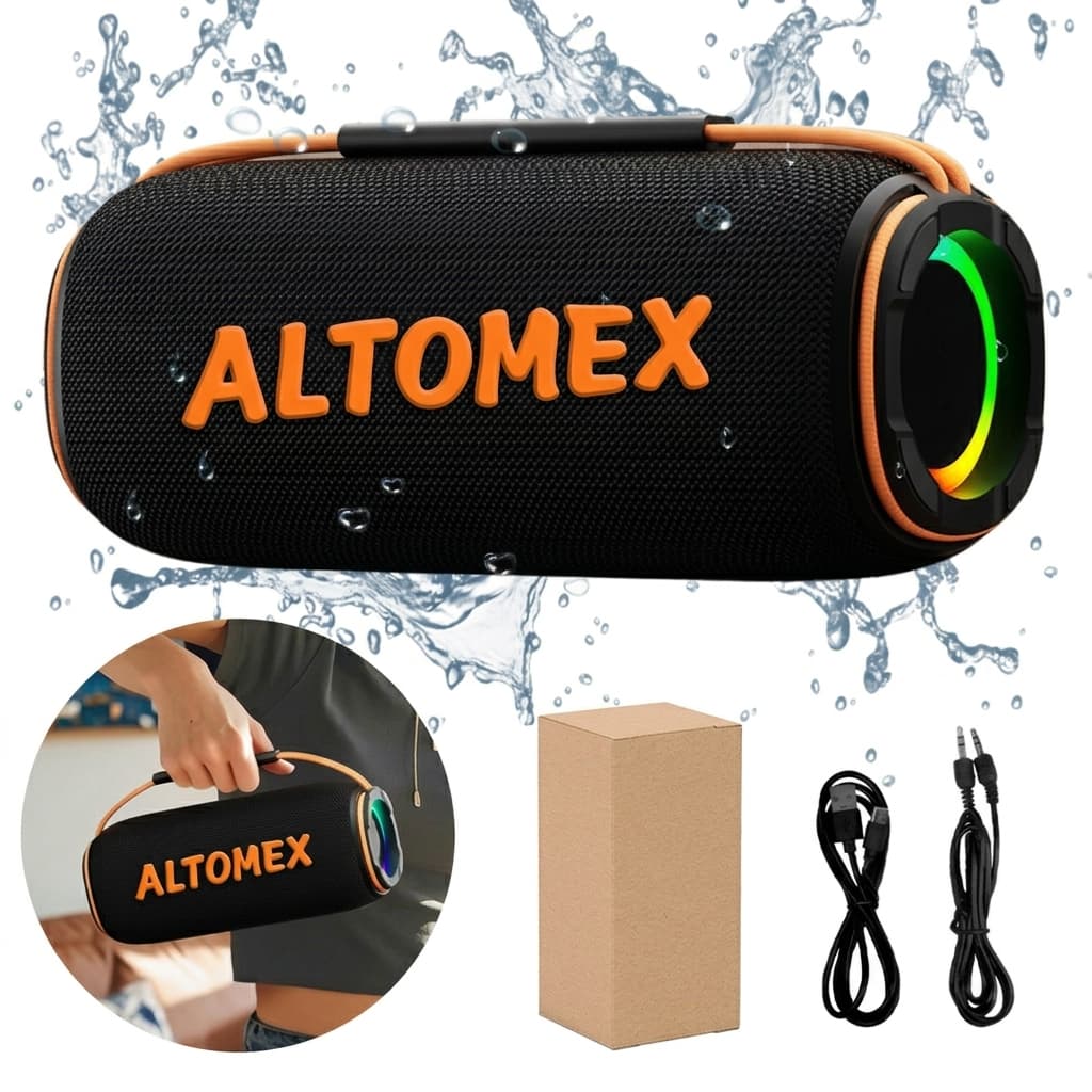 Caixa de som portátil Bluetooth 20W TWS LED/USB/SD/FM com graves potentes