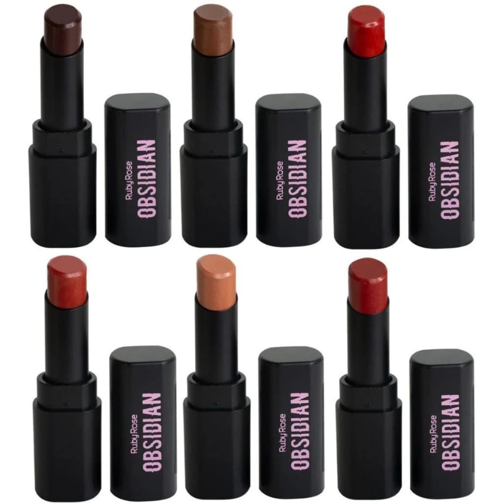 Batom Cream Satin Obsidian Lipstick Ruby Rose – Alta Cobertura, Conforto e Brilho
