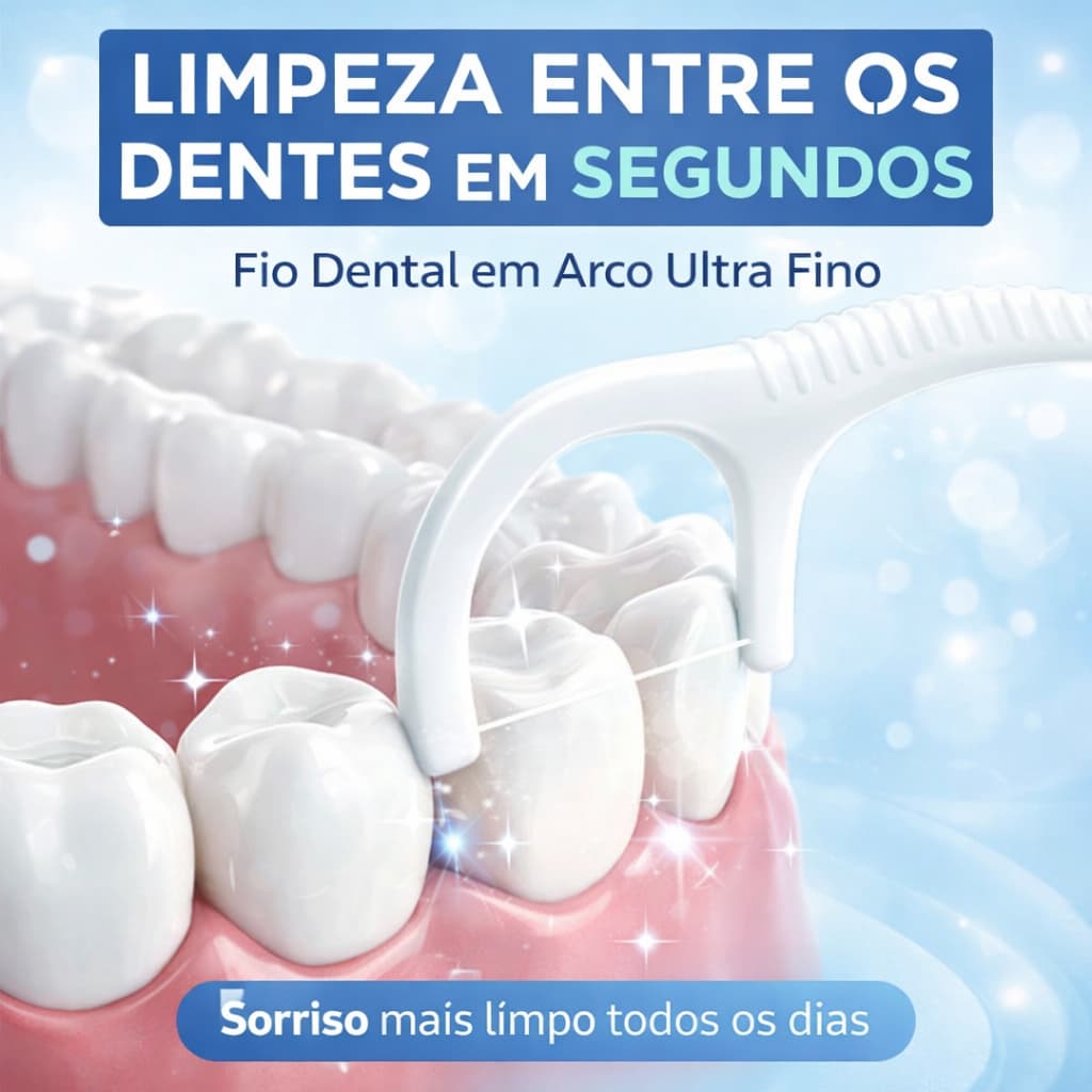 Fio Dental em Arco Ultra Fino 50 Unidades Com Palito Flosser Dental Descartável Limpeza Bucal