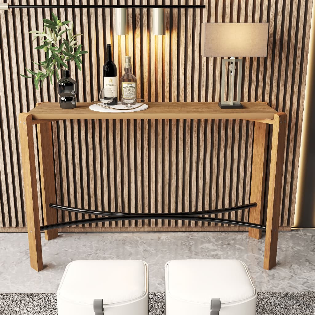 Mesa Aparador Decorativo para Sala Estar Corredor 94cm MDF com Pés Madeira Design Moderno Funcional