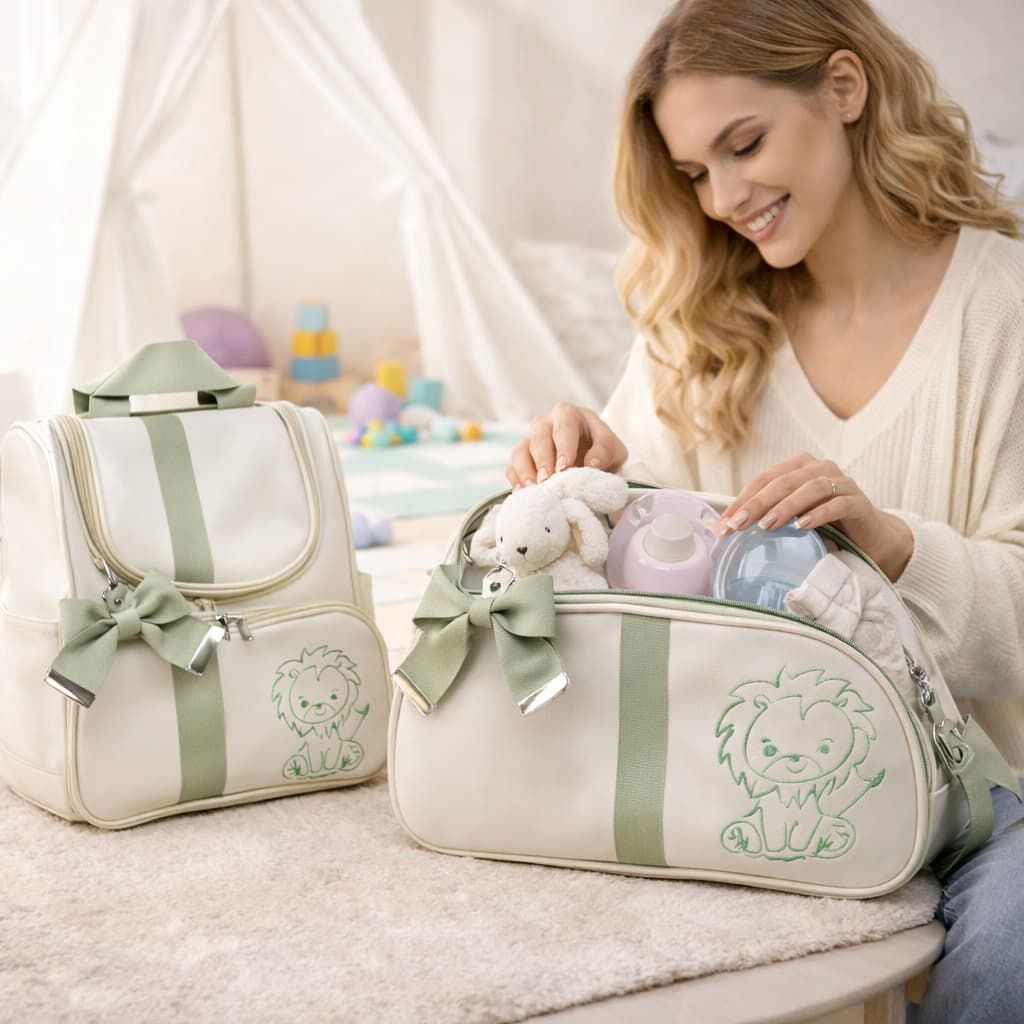 Kit 2 Bolsa Saída Maternidade Bebê Menino Menina Térmica Impermeável