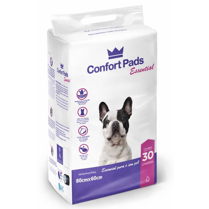Tapete Higiênico Confort Pads 80x60 c/ 30un | Ultra Absorção, Zero Vazamento e Máximo Conforto para seu Pet￼