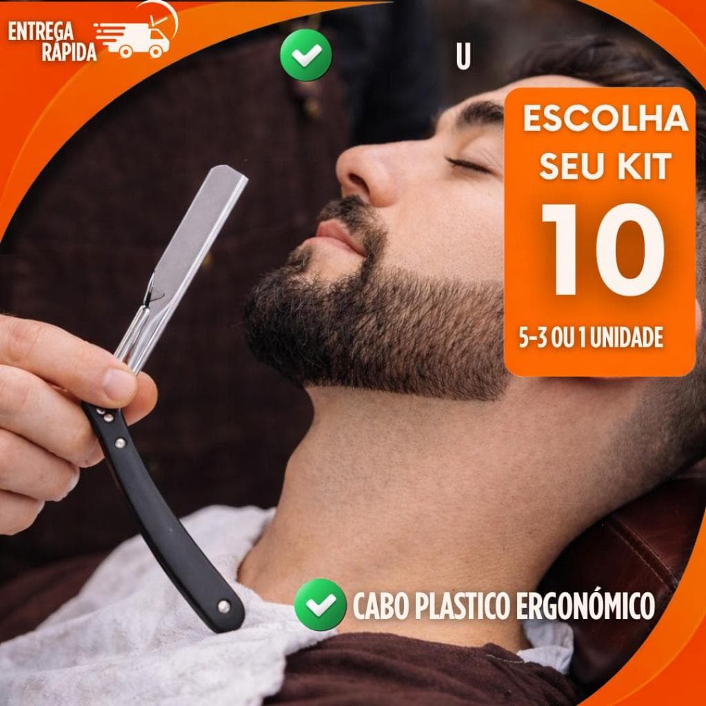 Kit  1 3 5 ou 10 Unidades de  Navalhete Profissional em Aço Inox – Ideal para Barba e Acabamento
