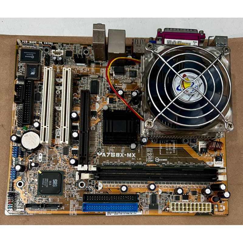 KIT PLACA MÃE  RETRÔ   AGP ASUS A7S8X-MX  SOQUETE A (462) MICRO ATX (USADATestada funcionando 100% )