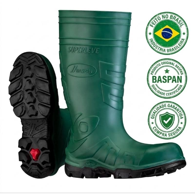 Bota Baspan Superleve Verde Impermeável E Confortável
