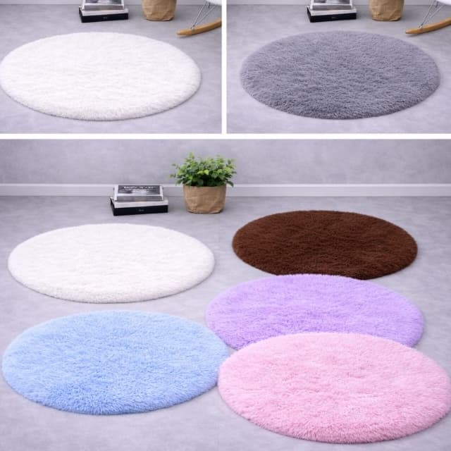 Tapete manta peludo para uma decoração elegante redondo para sua casa e para tirar fotos maravilhosas.