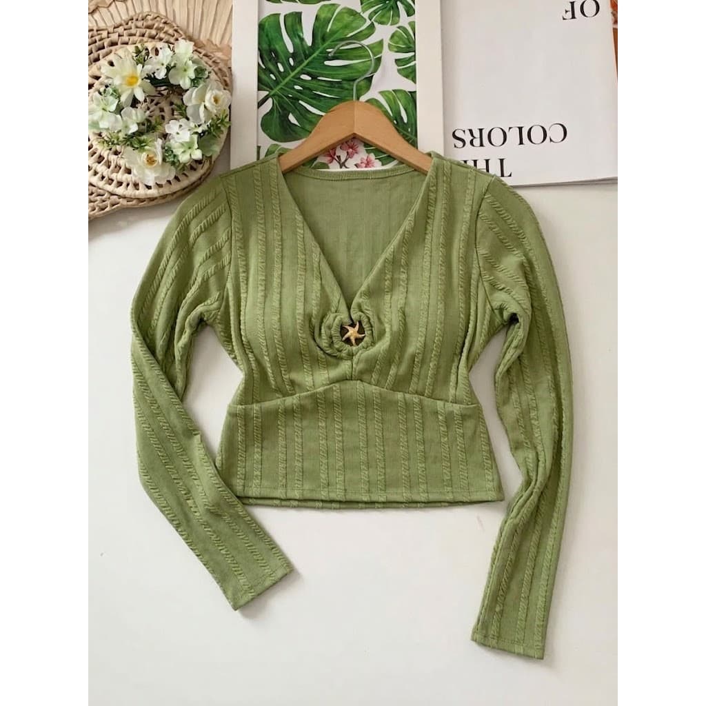 Blusa  Cropped  Feminina  Anarruga Ribaninha Inverno  GG