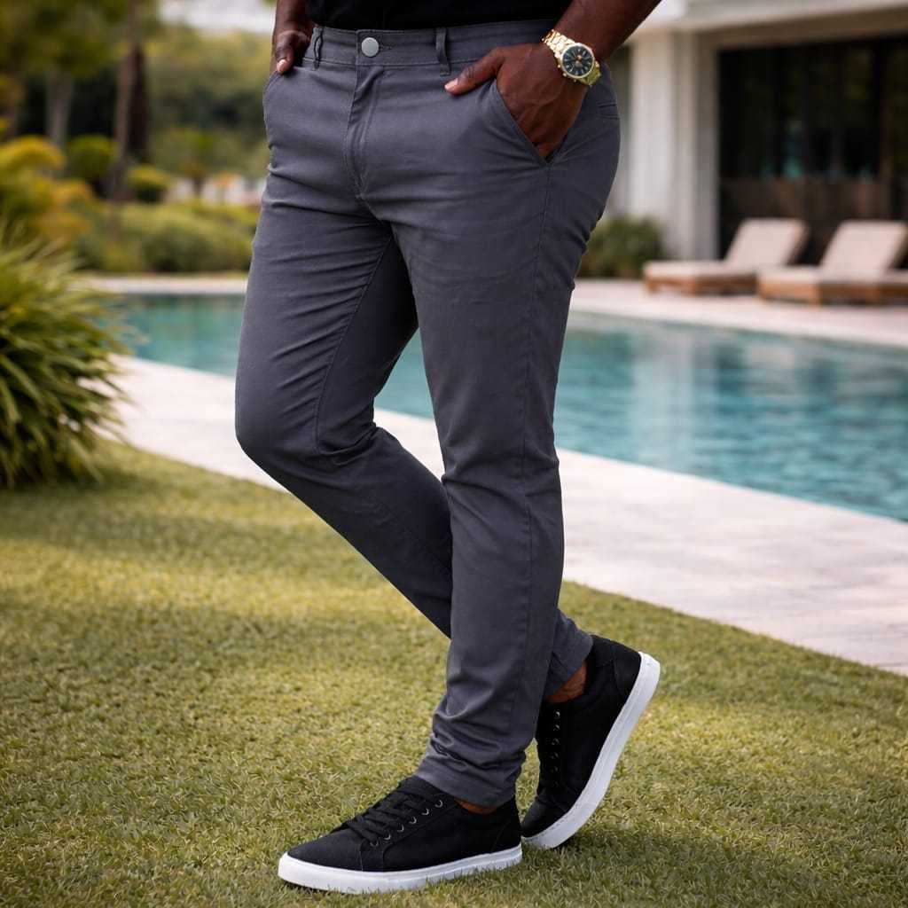 Calça Sarja Masculina Algodão Sport Fino 38 Ao 56 Social Tamanhos Normais e Grandes Calça Plus Size Sarja Masculina