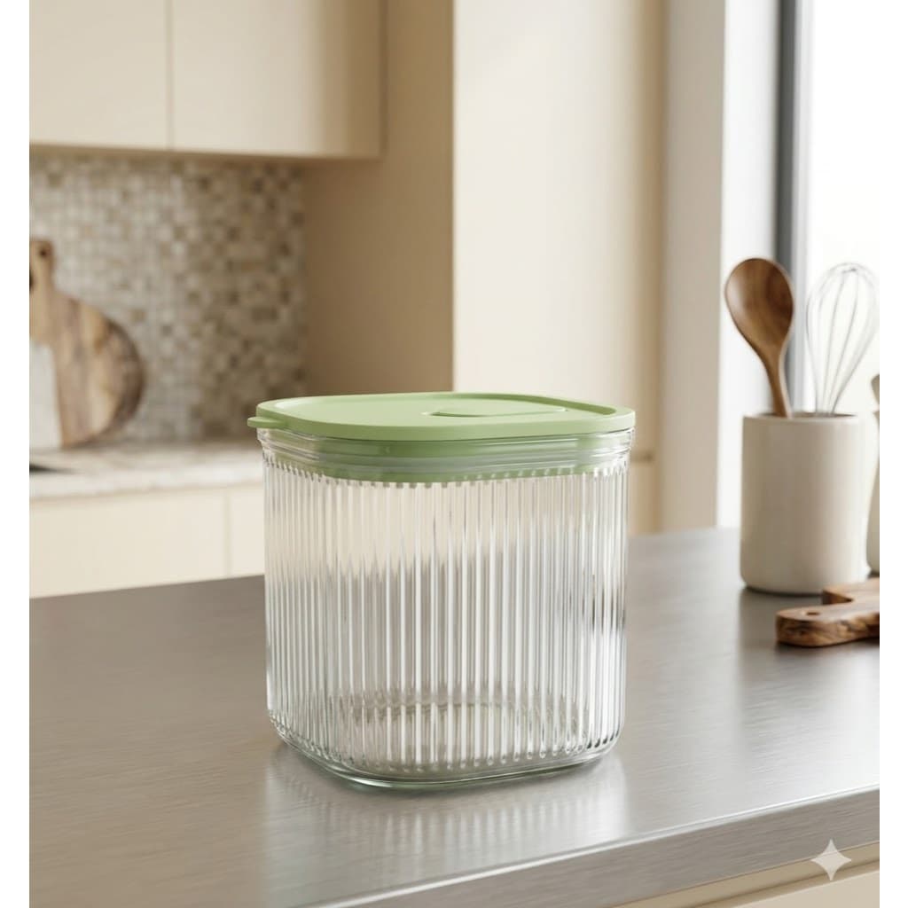 Pote Hermético de Vidro Canelado 750ml: Onde o Luxo Encontra a Funcionalidade ✨