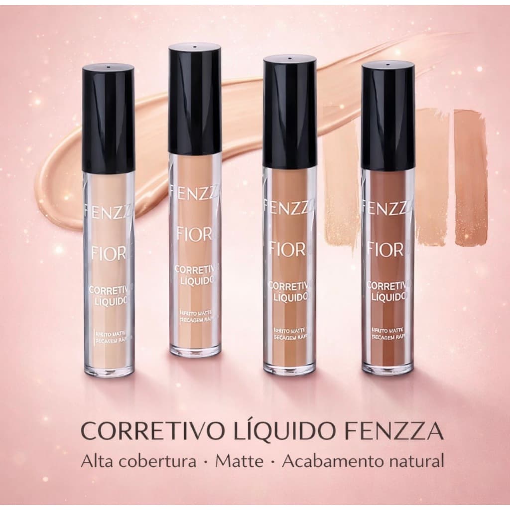 CORRETIVO LÍQUIDO FENZZA ALTA COBERTURA MATTE SECAGEM RÁPIDA LONGA DURAÇÃO EFEITO PROFISSIONAL