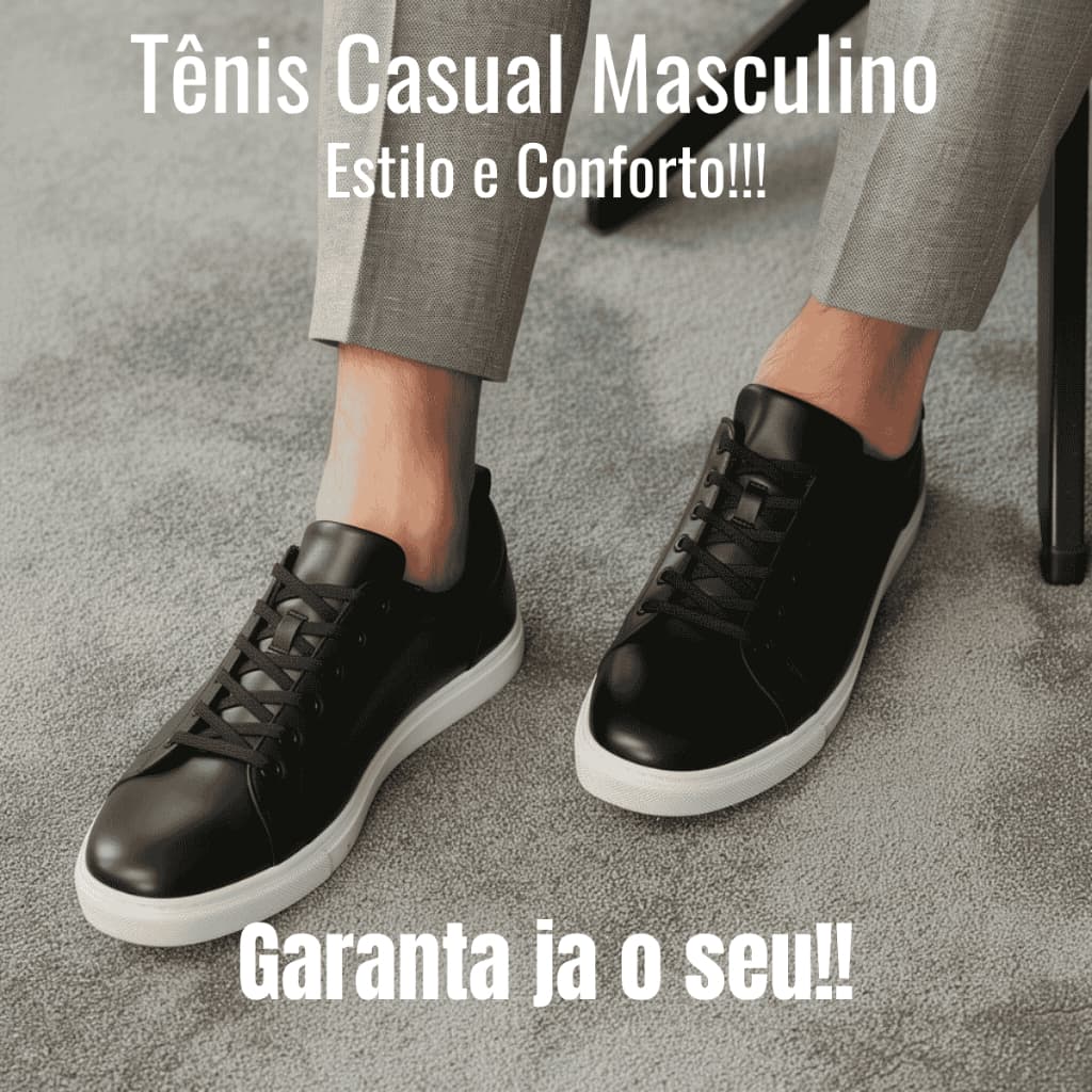 Sapatênis Masculino Casual Texturizado Minimalista Liso Estilo Old Money Solado Baixo