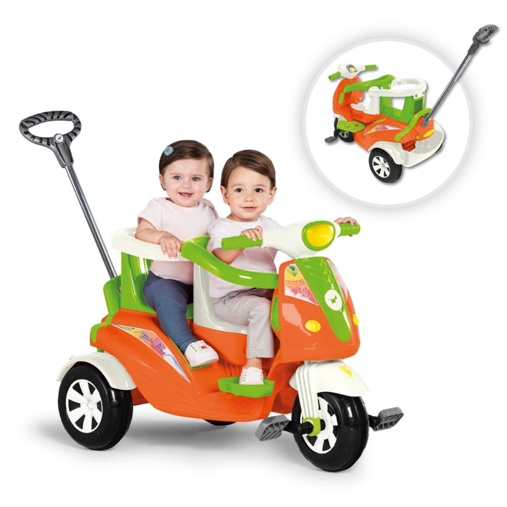 Carrinho Quadriciclo de Passeio Infantil Andador e Empurrador Moto Duo Calesita