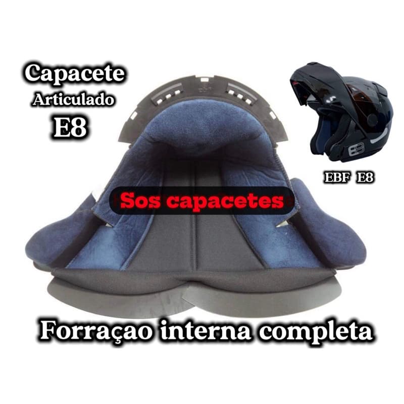FORRAÇAO INTERNA ou VISEIRA DO CAPACETE E8 (articulado)