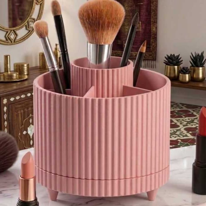 Organizador de Maquiagem 360° Porta Pincéis Giratório Premium Elegante