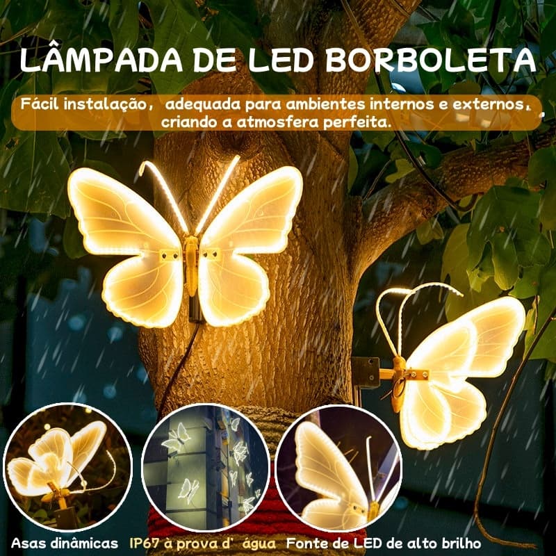 Borboleta De Led Movimento Enfeite Casamento Decoração Festas Externo40cm Prova De Agua,Asas de borboleta iluminadas