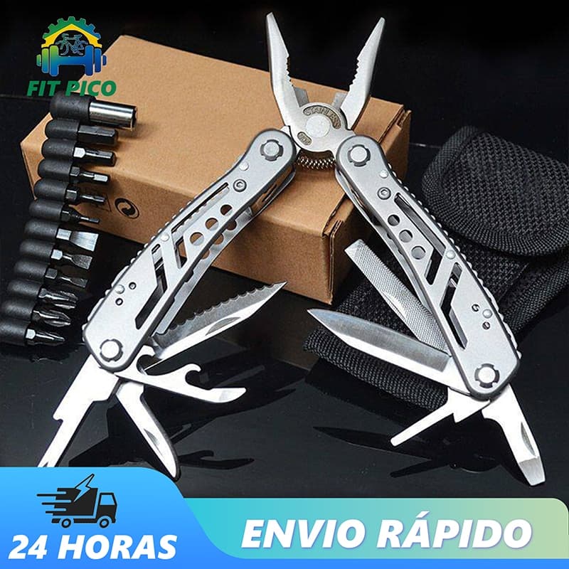 Faca Alicate Universal Multiferramenta Dobráveis 25 em 1 com Kit Chave de Fenda 11 em1