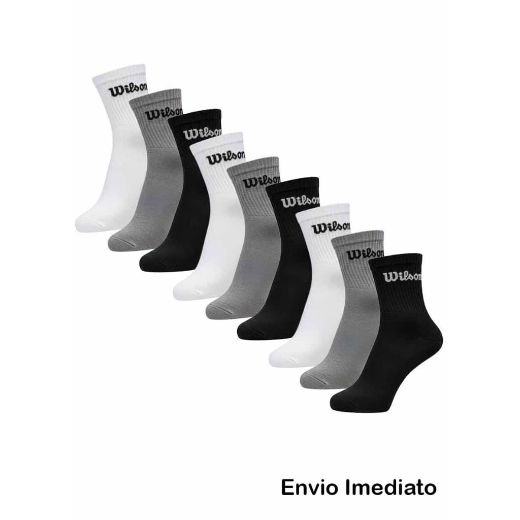 Kit 9 pares de meia Wilson cano longo canelada