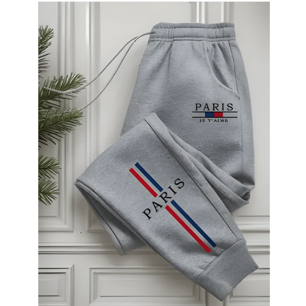 Calça Moletom Streetwear Premium Paris Flanelado Estilo Gringo Moda Urbana Y2k Torcida
