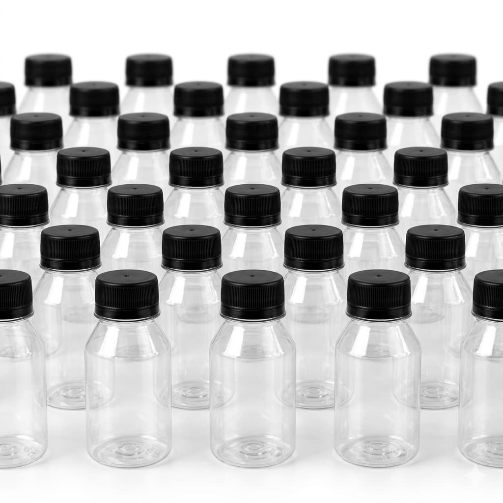 Kit Frasco 100ml Multiuso Com Tampa Lacre e Vedação Pet Cristal Transparente