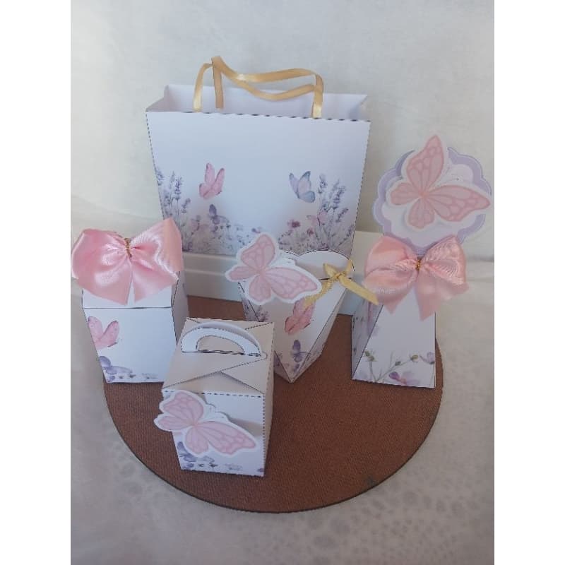 Kit Festa PEGUE E MONTE JARDINS DAS BORBOLETAS| Caixinhas Personalizadas | Lembrancinha Infantil