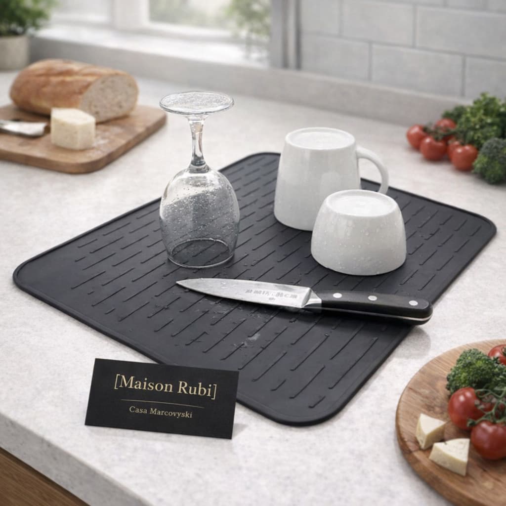 Tapete Escorredor Silicone Secagem Rápida 40cm Pia Cozinha Organizador Antiderrapante Duravél