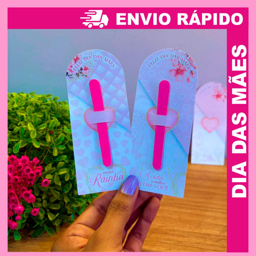 Mimo Dia Das Mães Lembrancinha Atacado Card Lixa Envio Rápido 50 e 100 unidades