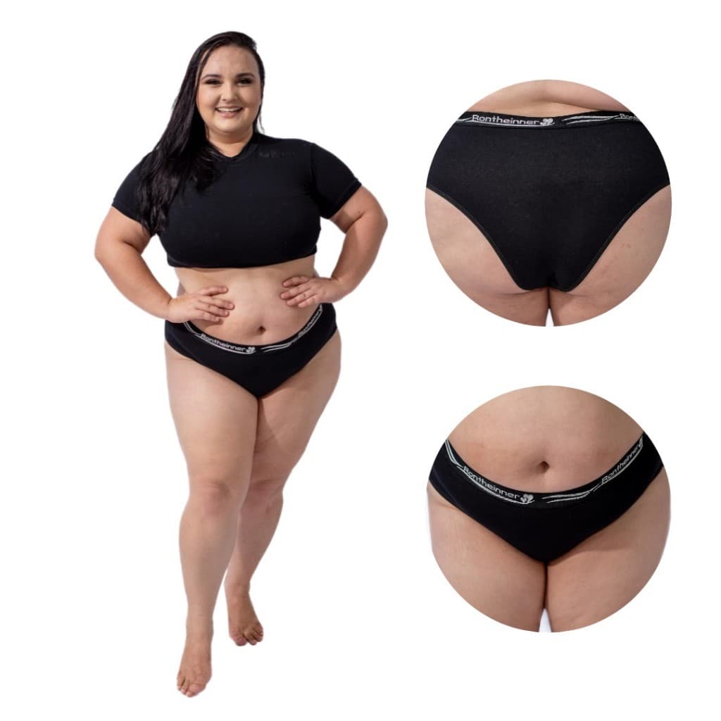 Kit 5 calcinha plus size plus size feminino de Algodão  Modelo Conforto