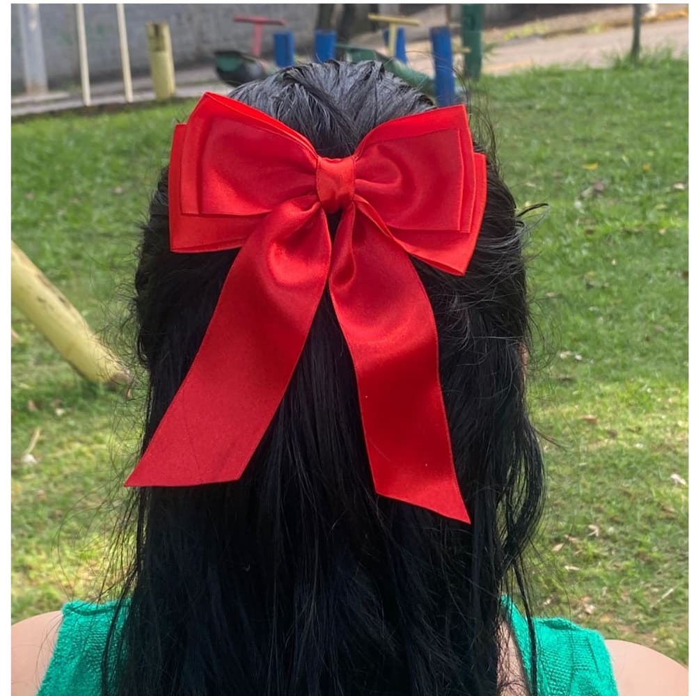 Laço Cetim Adulto Grande Luxo Presilha Forte Cabelo Feminino Acessório Moda Cores Vibrantes Elegante Durável