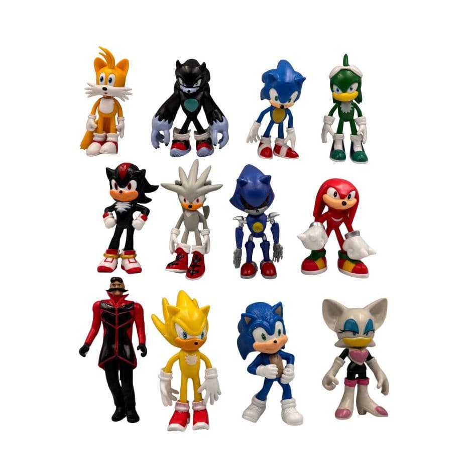 Kit 4 Bonecos Turma Do Sonic 12 Cm Super Sonic, Dr. Robotnik