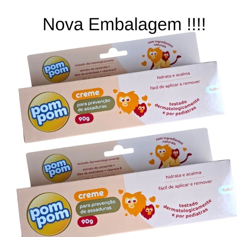 Kit 2 Unidades Pomada Pom Pom Anti Assaduras 90G
