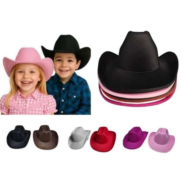 Chapéu de Cowboy Country Infantil Criança Menina Menino Boiadeira Vaqueira Vaqueiro Fantasia Festas Cosplay Ana Castela