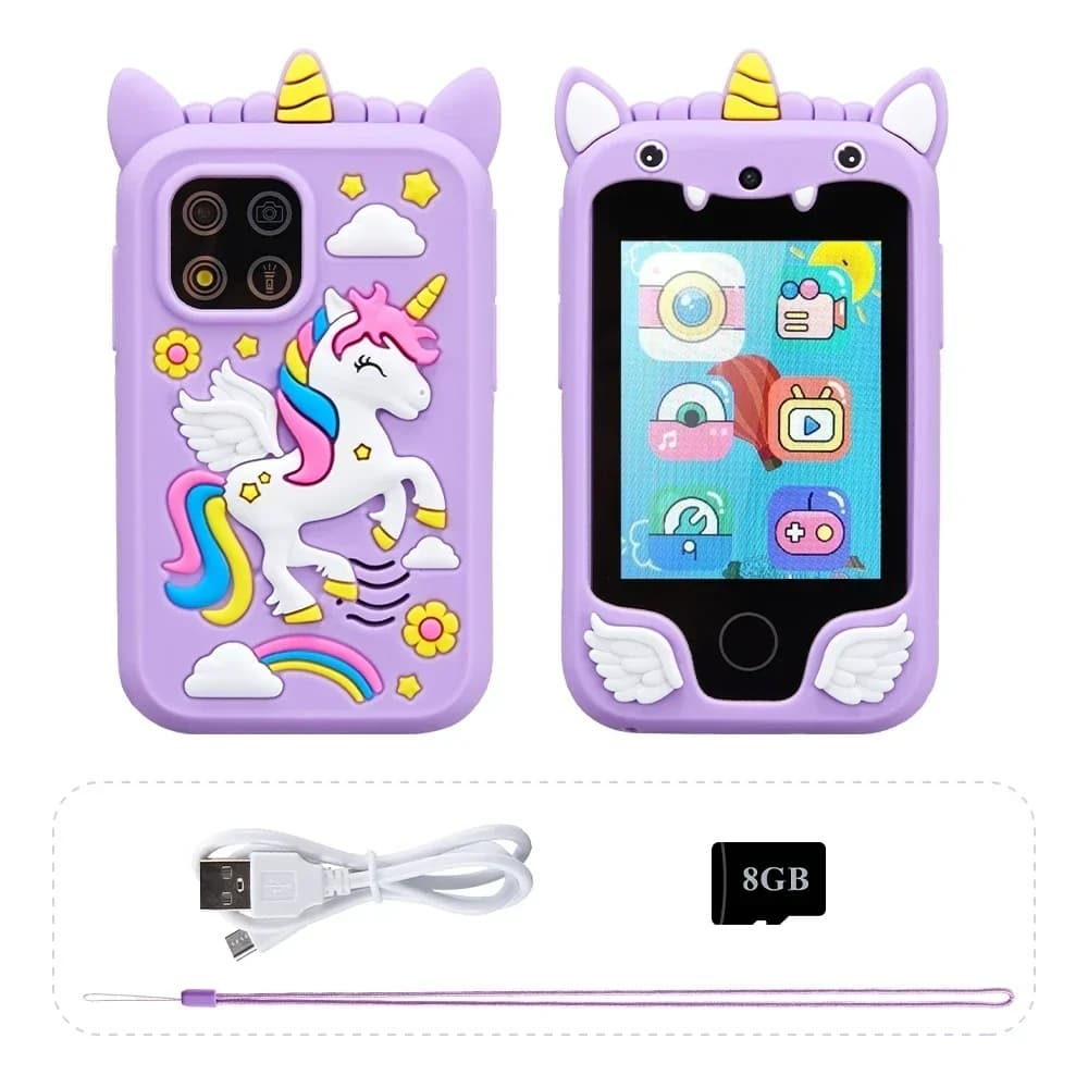 Celular Infantil Funcional Touch Screen com Camera Musica E Jogos Acompanha Capinha