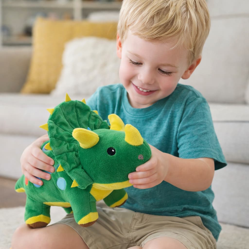 Dinossauro de Pelúcia 37cm Dino Fofo Brinquedo Infantil Presente de Dia das Criança Antialérgico