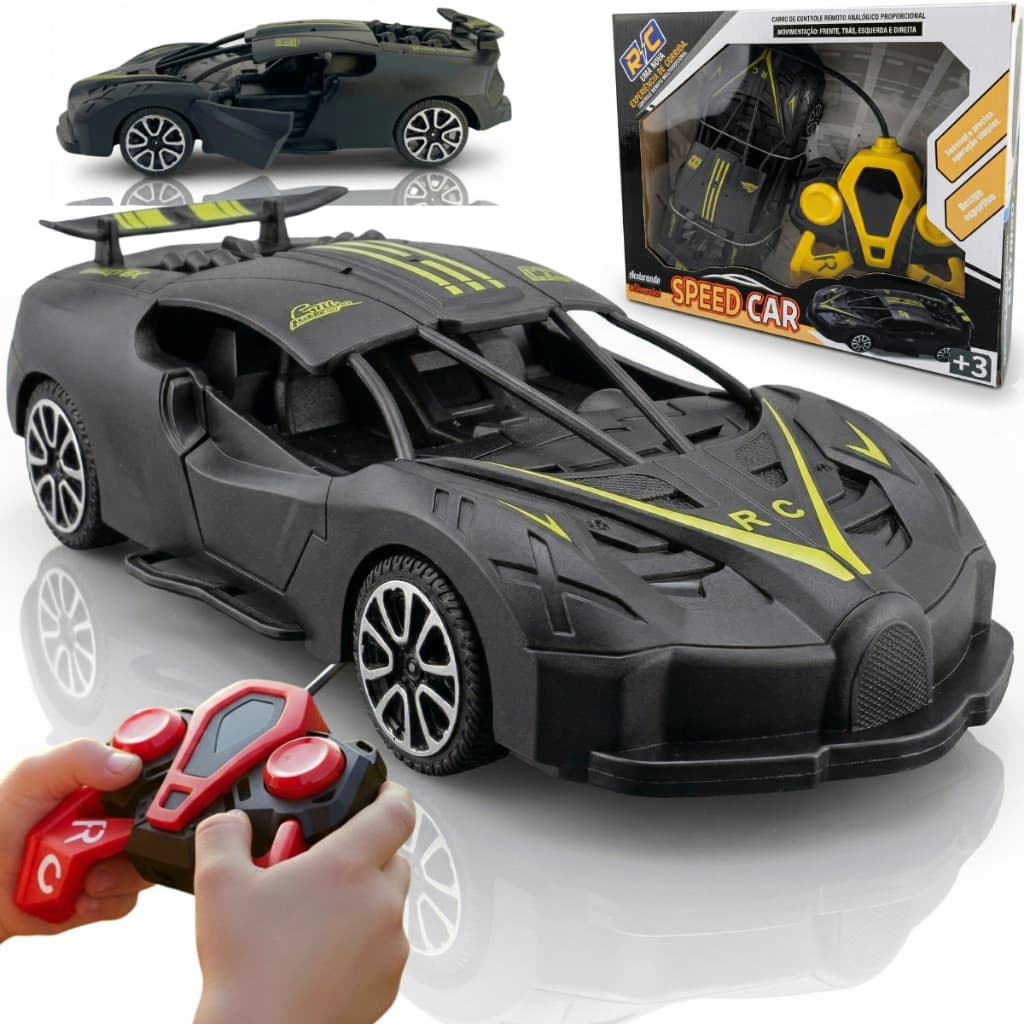 Carrinho de Controle Remoto Menino Carro Brinquedo com Pilhas Inclusas e Livro