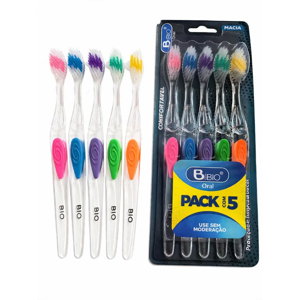 Escovas de Dentes Macias 5 Unidades Coloridas Remoção de Manchas