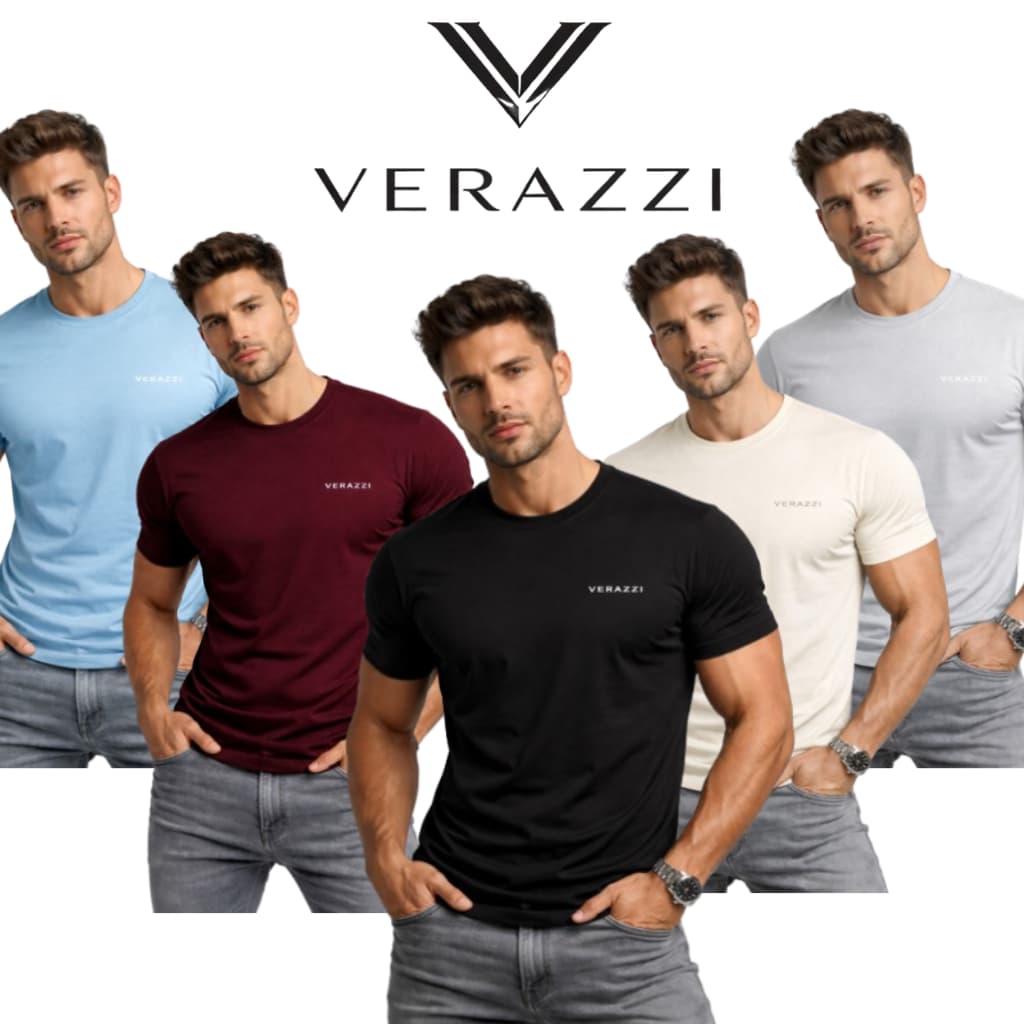 Kit 5 Camisas Verazzi Premium - Camiseta Masculina