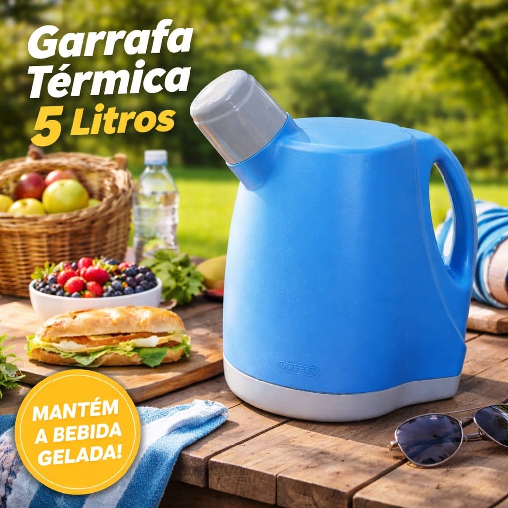 Botijão Azul Térmico Ideal para Água Gelada Alta Conservação